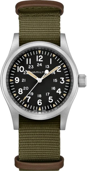 画像2: HAMILTON カーキ フィールド メカ 38mm メンズ 機械式手巻き H69439931 パワーリザーブ80時間 黒文字盤 正規品 (2)