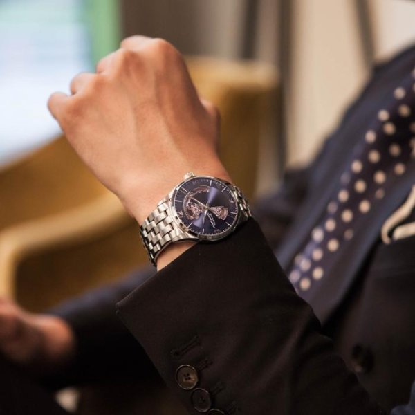 画像6: ハミルトン HAMILTON ジャズマスター オープンハート 42mm メンズ 機械式 自動巻き H32705141 ブルーダイヤル 正規品 (6)