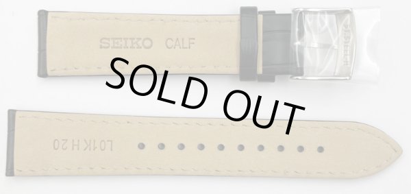 画像2: 20mm 時計ベルト SEIKO セイコー SNDC87PD 純正レザーベルト L01K012J0 ブラック 黒 (2)