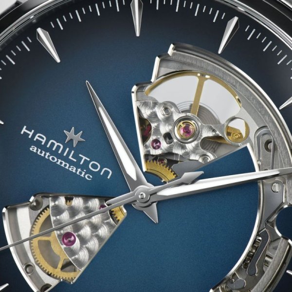 画像5: ハミルトン HAMILTON ジャズマスター オープンハート 40mm H32675140 スモークダイヤル メンズ 機械式 自動巻き ブルーダイヤル  正規品 (5)