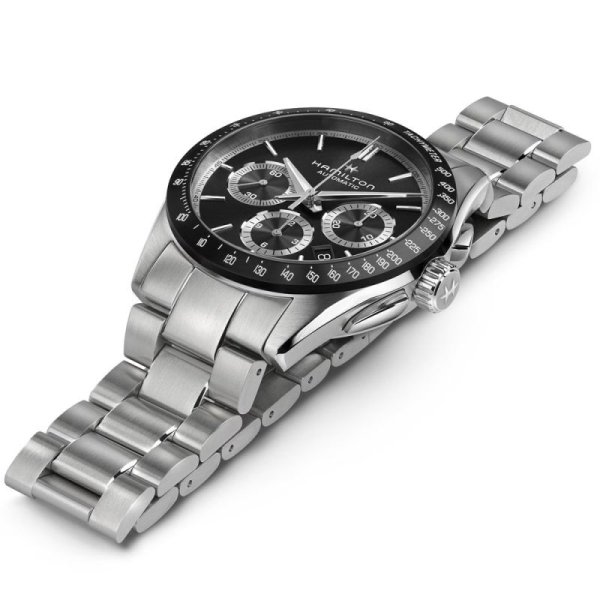 画像2: H36606130 ハミルトン HAMILTON ジャズマスター パフォーマー オート Performer Auto Chrono 42mm 機械式 自動巻き ブラックダイヤル クロノグラフ 正規品 (2)