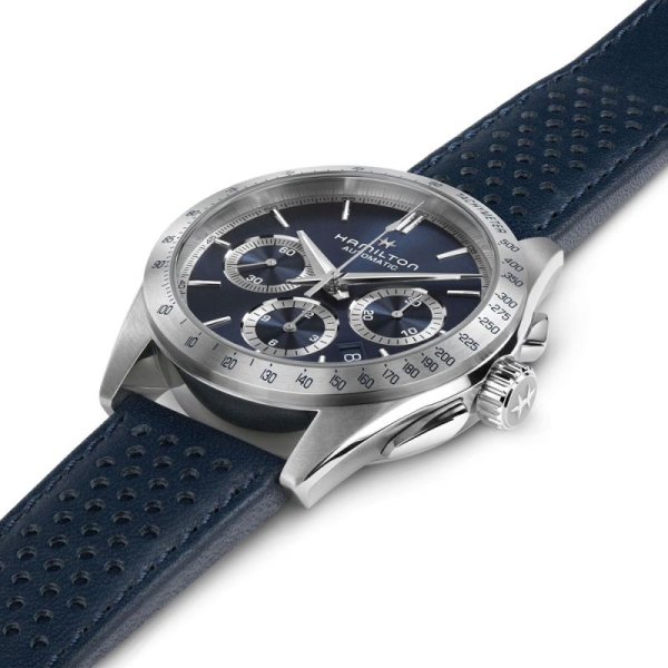 画像2: H36616640 ハミルトン HAMILTON ジャズマスター パフォーマー オート Performer Auto Chrono 42mm 機械式 自動巻き ブルーダイヤル クロノグラフ 正規品 (2)