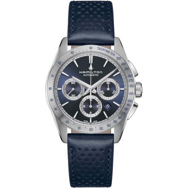 画像1: H36616640 ハミルトン HAMILTON ジャズマスター パフォーマー オート Performer Auto Chrono 42mm 機械式 自動巻き ブルーダイヤル クロノグラフ 正規品 (1)