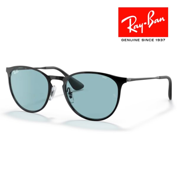 画像1: RayBan レイバン サングラス メガネフレーム Erika metal エリカメタル 54□19 ブラック ブルー 調光レンズ RB3539 002/Q2 メーカー2年保証 クロス付き 正規品 (1)