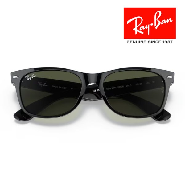 画像6: RayBan レイバン ニューウェイファーラー NEW WAYFARER サングラス メガネフレーム 55□18 ブラック グリーン G-15 RB2132F 901L メーカー2年保証 クロス付き (6)