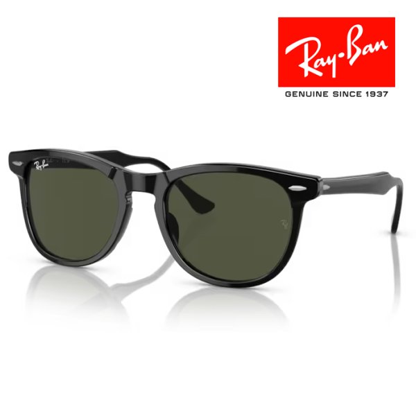 画像1: RayBan レイバン サングラス メガネフレーム EAGLEEYE イーグルアイ 53□21 ブラック グリーン G-15 RB2398F 901/31 メーカー2年保証 クロス付き 正規品 (1)