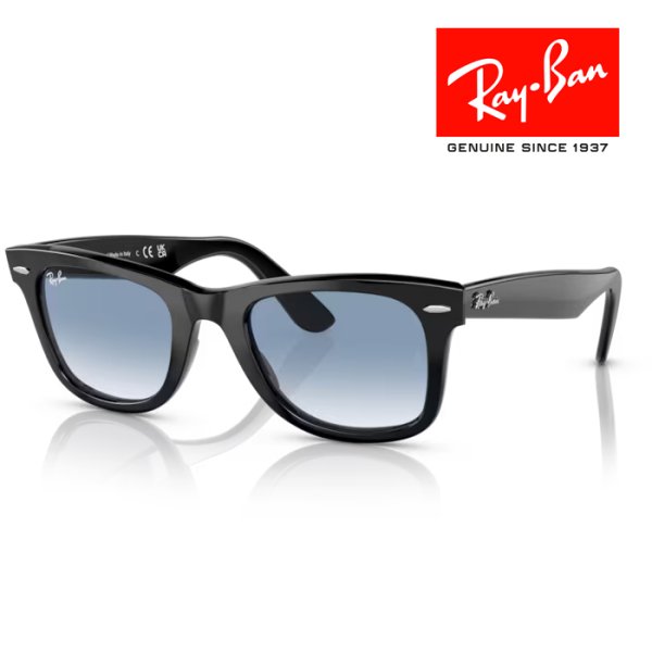 画像1: RayBan レイバン ウェイファーラー WAYFARER サングラス メガネフレーム 52□22 ブラック ブルー RB2140F 901/3F メーカー2年保証 クロス付き 正規品 (1)