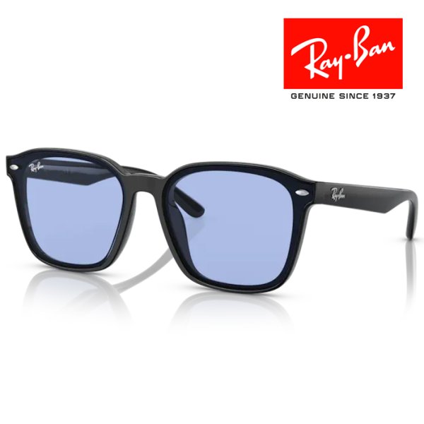 画像1: RayBan レイバン サングラス メガネフレーム 66□17 ブラック ブルー RB4392D 601/80 WASHED LENSES クロス付き レイバン純正メガネケース付き 国内正規品 (1)