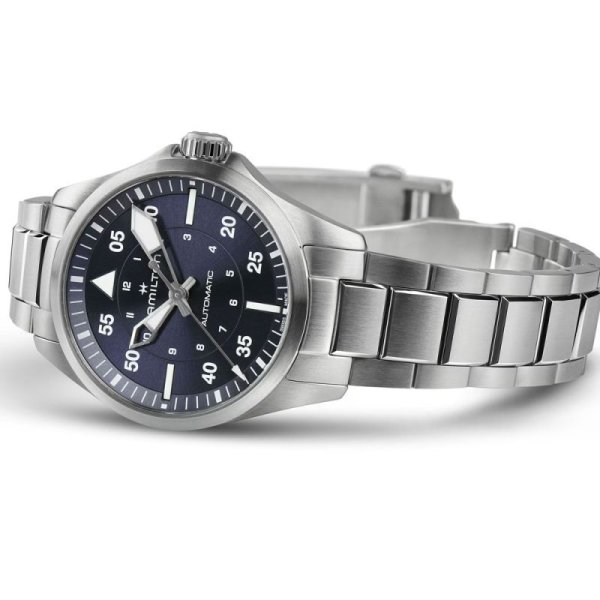 画像3: H76215140 腕時計 ハミルトン HAMILTON カーキ アビエーション パイロット オート Khaki Aviation Pilot Auto 36mm ディープミッドナイトブルー メンズ 機械式 自動巻き 正規輸入品 (3)