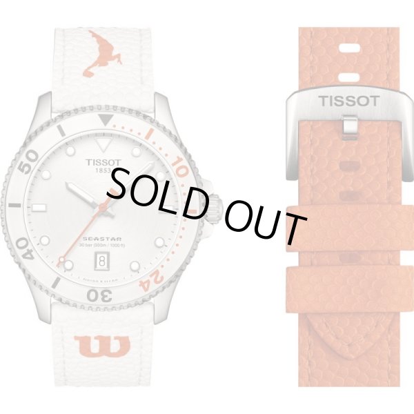 画像2: T1204101701100 ティソ TISSOT シースター1000 SEASTAR 1000 クオーツ 40mm T120.410.27.017.011.00 Wilson WNBA 替えベルト付き 正規品 (2)