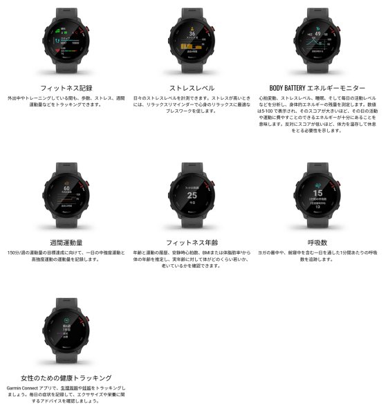 画像9: GARMIN ガーミン ForeAthlete 55 Aqua エントリー向けGPSランニングウォッチ 010-02562-42 スマートウォッチ ランニング 健康管理 正規輸入品 (9)