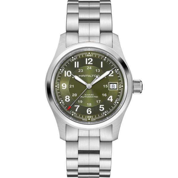 画像2: HAMILTON ハミルトン カーキ フィールド オート Khaki Field Auto 38mm メンズ 腕時計 H70455160 グリーン文字盤 正規輸入品 (2)