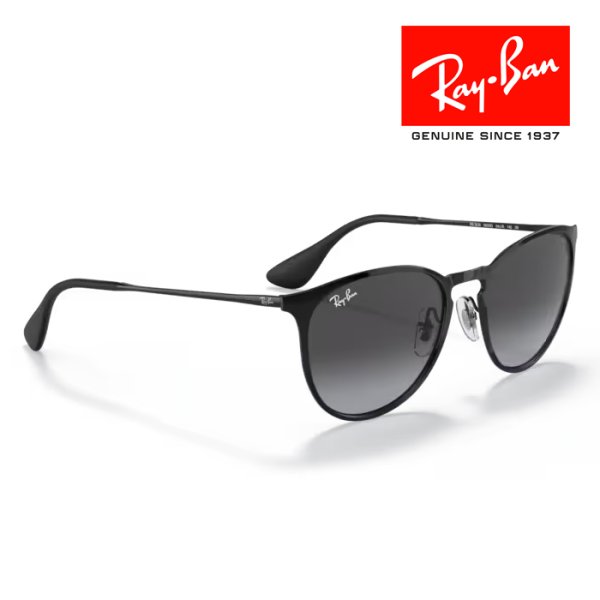 画像4: 	 RayBan レイバン サングラス メガネフレーム Erika metal エリカメタル 54□19 ブラック RB3539 002/8G クロス付き レイバン純正メガネケース付き 国内正規品 (4)