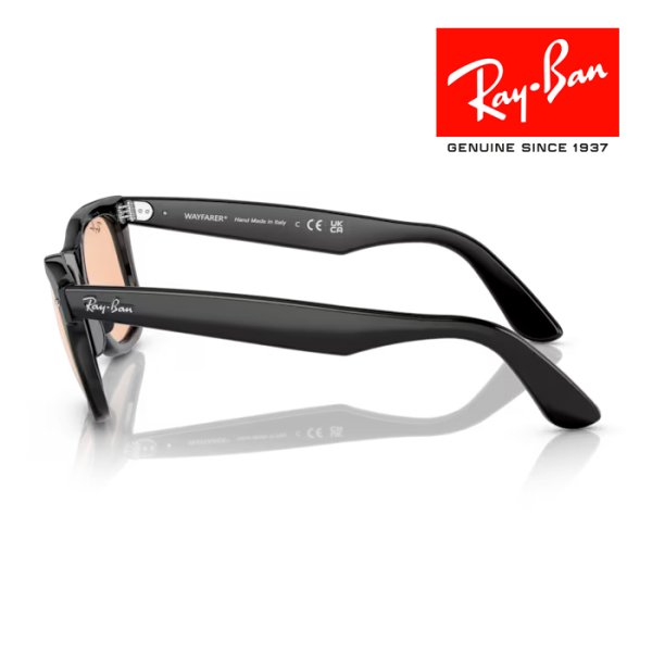 画像2: RayBan レイバン ウェイファーラー WAYFARER サングラス メガネフレーム 52□22 ブラック ピンク RB2140F 601/4B クロス付き レイバン純正メガネケース付き 国内正規品 (2)