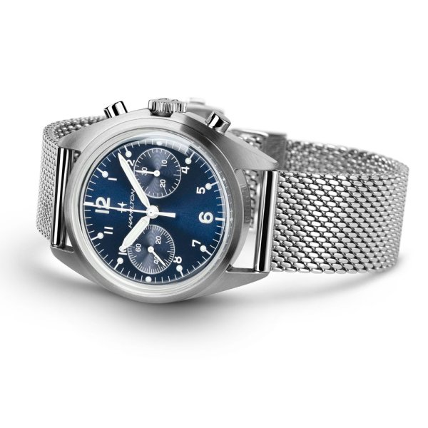 画像3: H76409140 ハミルトン HAMILTON カーキ アビエーション Pioneer Mechanical Chrono メンズ 機械式手巻き パワーリザーブ60時間 ブルー文字盤 正規輸入品 (3)