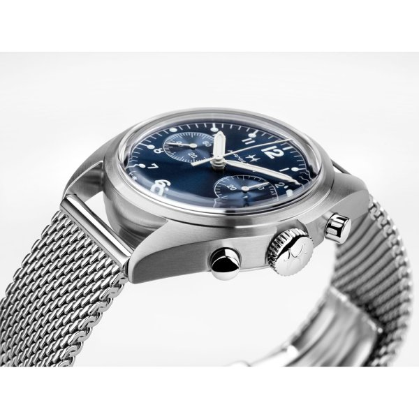 画像5: H76409140 ハミルトン HAMILTON カーキ アビエーション Pioneer Mechanical Chrono メンズ 機械式手巻き パワーリザーブ60時間 ブルー文字盤 正規輸入品 (5)