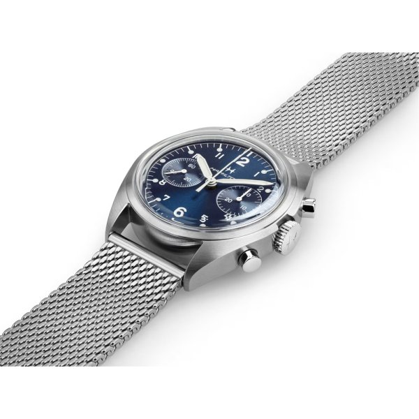 画像6: H76409140 ハミルトン HAMILTON カーキ アビエーション Pioneer Mechanical Chrono メンズ 機械式手巻き パワーリザーブ60時間 ブルー文字盤 正規輸入品 (6)