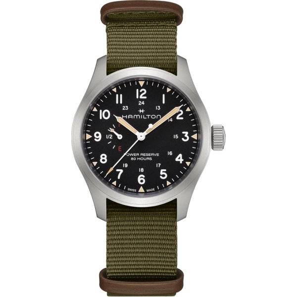 画像2: H69509930 ハミルトン HAMILTON カーキ フィールド メカ パワーリザーブ 40mm メンズ 機械式手巻き パワーリザーブ80時間 黒文字盤 正規輸入品 (2)