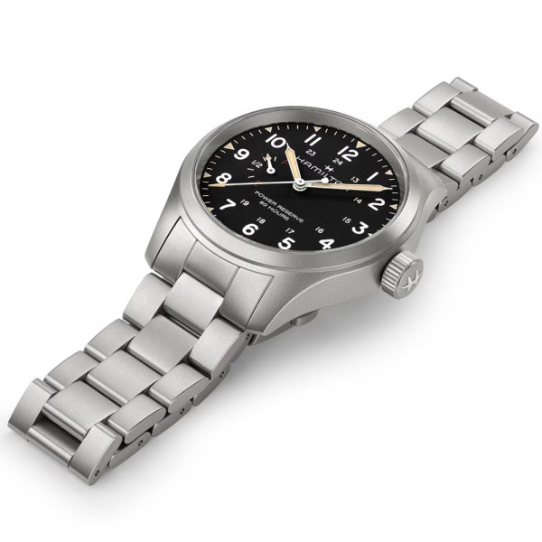 画像3: H69509130 ハミルトン HAMILTON カーキ フィールド メカ パワーリザーブ 40mm メンズ 機械式手巻き パワーリザーブ80時間 黒文字盤 正規輸入品 (3)