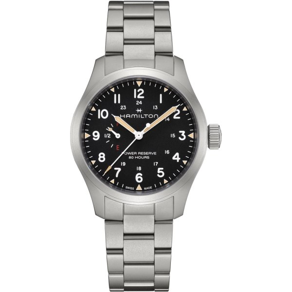 画像2: H69509130 ハミルトン HAMILTON カーキ フィールド メカ パワーリザーブ 40mm メンズ 機械式手巻き パワーリザーブ80時間 黒文字盤 正規輸入品 (2)