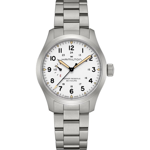 画像2: H69509110 ハミルトン HAMILTON カーキ フィールド メカ パワーリザーブ 40mm メンズ 機械式手巻き パワーリザーブ80時間 白文字盤 正規輸入品 (2)