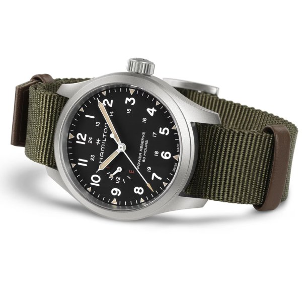 画像4: H69509930 ハミルトン HAMILTON カーキ フィールド メカ パワーリザーブ 40mm メンズ 機械式手巻き パワーリザーブ80時間 黒文字盤 正規輸入品 (4)