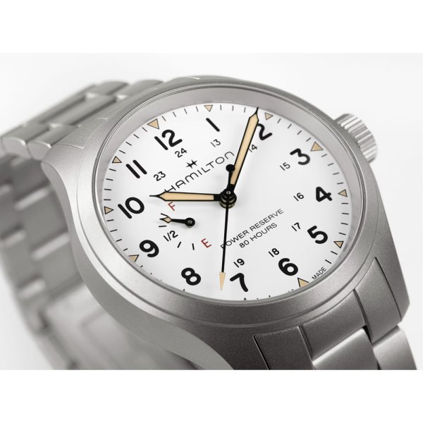 画像5: H69509110 ハミルトン HAMILTON カーキ フィールド メカ パワーリザーブ 40mm メンズ 機械式手巻き パワーリザーブ80時間 白文字盤 正規輸入品 (5)