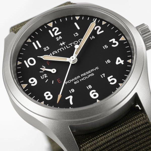 画像5: H69509930 ハミルトン HAMILTON カーキ フィールド メカ パワーリザーブ 40mm メンズ 機械式手巻き パワーリザーブ80時間 黒文字盤 正規輸入品 (5)