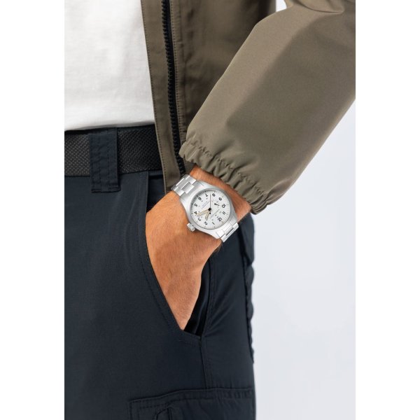 画像7: H69509110 ハミルトン HAMILTON カーキ フィールド メカ パワーリザーブ 40mm メンズ 機械式手巻き パワーリザーブ80時間 白文字盤 正規輸入品 (7)