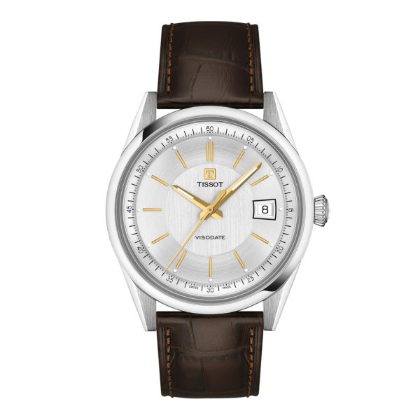 画像1: ティソ TISSOT ヴィソデート Visodate 39mm パワーマティック80 自動巻き メンズ T1574071603100 T157.407.16.031.00 革 ベルト 正規輸入品 (1)