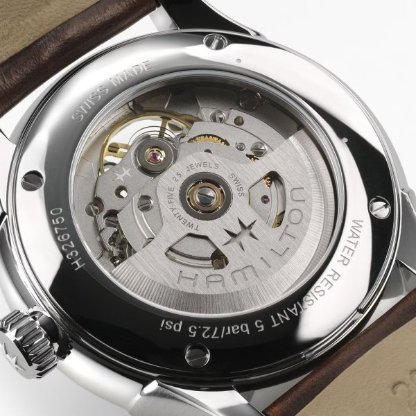 画像6: H32675501 ハミルトン HAMILTON ジャズマスター オープンハート 40mm スモークダイヤル メンズ 機械式 自動巻き ブラウンダイヤル 正規輸入品 (6)
