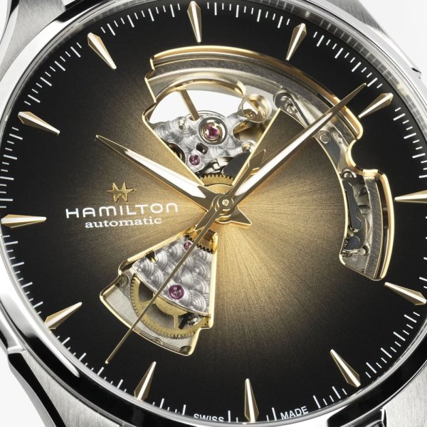 画像5: H32675501 ハミルトン HAMILTON ジャズマスター オープンハート 40mm スモークダイヤル メンズ 機械式 自動巻き ブラウンダイヤル 正規輸入品 (5)