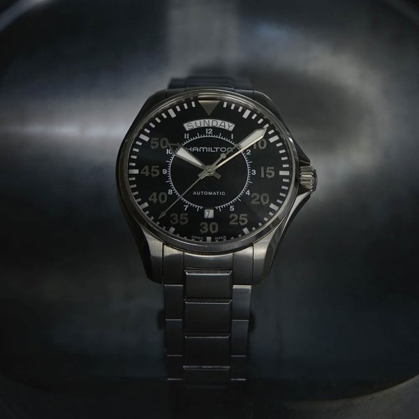 画像5: H64615135 腕時計 ハミルトン HAMILTON カーキ アビエーション パイロット デイデイト オート Khaki Aviation Pilot Day Date Auto 42mm メンズ 機械式 自動巻き 正規輸入品 (5)