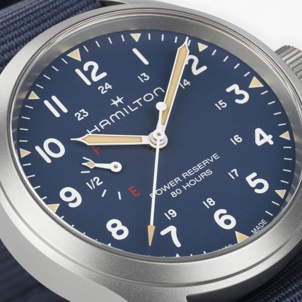 画像2: H69509940 ハミルトン HAMILTON カーキ フィールド メカ パワーリザーブ 40mm メンズ 機械式手巻き パワーリザーブ80時間 青文字盤 正規輸入品 (2)